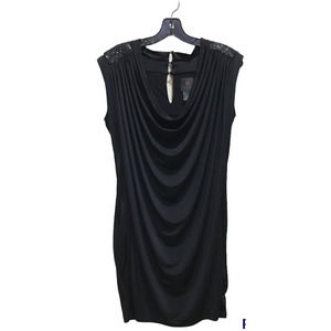 Socialite Women's Embellished Shoulder Drop Neck Mini Dress L Top Sexy Night Out